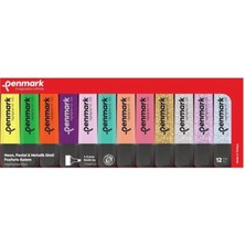 Fosforlu Kalem 12'li Karışık Renk 4 Neon ve 4 Pastel ve 4 Simli