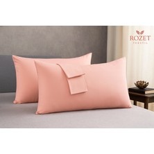 Rozet Tekstil Somon Yastık Kılıfı Pamuk Kumaş Kapaklı (2 Adet) 50  x  70  cm