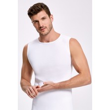 %100 Pamuk Oval Yaka Sıfır Kol Fanila 1006 (3 Adet)