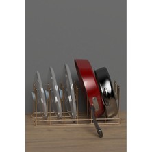 Altın Kaplama Tava ve Kapağı Organizer, Raf ve Dolap Için Çok Amaçlı Düzenleyici