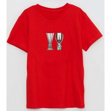 Uefa ve Süper Kupa Baskılı Pamuklu Erkek Regular Tshirt