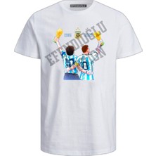 Maradona Messi Argentina Arjantin Dünya Kupası 2022 World Cup Pamuklu Tshirt