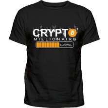 Bitcoin Crypto Millionaire Baskılı Pamuklu Unisex Tshirt