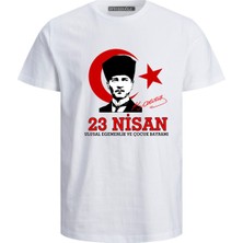 23NİSAN Atatürk Baskılı Imzalı Pamuklu Yumuşak  T-Shirt