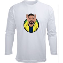 Uzun Kollu Gözlük Gol Sevinci Ennesyri Baskılı Pamuklu Çocuk Tişört