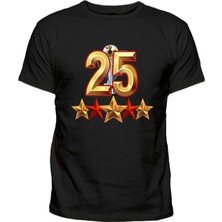 Kupa 25 Altında 5 Yıldız Baskılı Pamuklu Çocuk Tişört