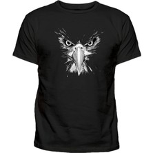 Kartal Baskılı Siyah Erkek T-Shirt