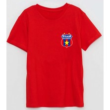 Steaua București (Fcsb) Küçük Logo Baskılı Pamuklu Tshirt