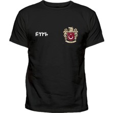 Türk Yazılı Bozkurt Logo Baskılı Siyah Tişört