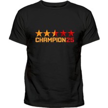 CHAMPION25 Baskılı 5 Yıldız Pamuklu Yetişkin Tişört