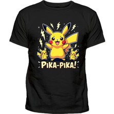 Pika Pika Pikachu Baskılı Pamuklu Çocuk Tshirt