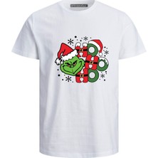 Ho Ho Ho Grinch Baskılı Grinchmas Baskılı Yenil Yıl Erkek Pamuklu Tişört