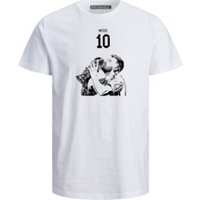 Messi Dünya Kupası Öpme 2022 Beyaz Tshirt