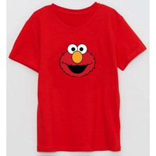 Kurabiye Canavarı Elmo Baskılı Pamuklu Unisex Tshirt