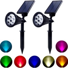 Solar Güneş Enerjili Kazıklı Yer Armatürü 7 LED Ağaç Duvar Bahçe Aydınlatma Dekor Işık