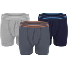 Iç Giyim Erdem Grimelanj-Siyah-Beyaz 3'lü Erkek Çocuk Elastan Boxer (3 Adet)