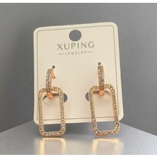 Kadın Xuping Zirkon Taşlı Rodyum Kaplama Küpe