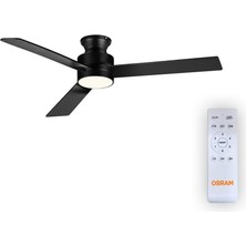 Ceiling Blade Fan 18W 3 Kanatlı Siyah Kumandalı Tavan Vantilatörü
