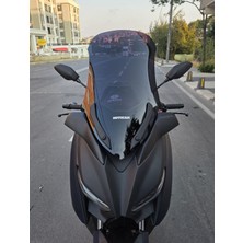 Motocam Yamaha Xmax 250 Siperlik Ön Cam 2018-2022 Model 65CM Siyah Renkli 4mm  Uzun Cam