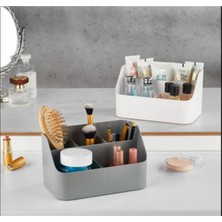 Woodhub Gri Taşınabilir Makyaj ve Kozmetik Düzenleyici Kutusu, Pratik ve Şık Tasarım