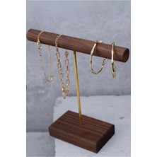 Woodhub Şık Ceviz Rengi Takı Düzenleyici, Kolye ve Bileklik Askısı