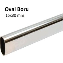 Oval ve Yuvarlak Dolap Askı Borusu, 80-100 Cm, Gri Renk, Dayanıklı ve Şık Tasarım