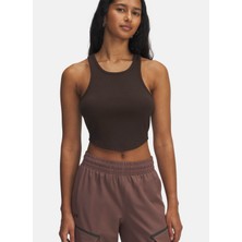 Under Armour 1389798-246-UA Rival Rib Tank Kahve Normal Düz Kadın Atlet