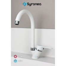 VSA Mat Beyaz Yukon Mix Mutfak Eviye Bataryası Aç Kapa Mutfak Musluk