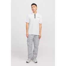Jack & Jones JCOFUSION PIQUE POLO SS S Beyaz Erkek Kısa Kol T-Shirt