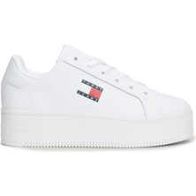 Tommy Hilfiger TJW FLATFORM ESS Beyaz Kadın High Sneaker
