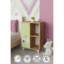 Hediyeler Kapında 2 Raflı Tek Kapak Cute Avacados Çocuk Odası Çok Amaçlı Dolabı