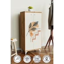 Hediyeler Kapında Minimal Çiçekler 3 Raflı Çok Amaçlı Dolap Mutfak Salon Banyo Ofis Salon Dolabı