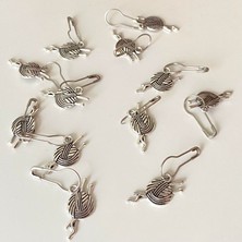 Yumakça Metal Yumak Figürlü Broş Set Gümüş