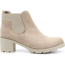 GÖNDERİ Kadın Ten Süet  Kalın Topuklu Chelsea Bot