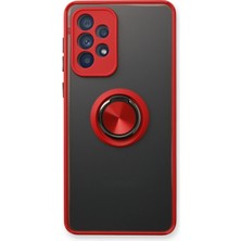 Newface Samsung Galaxy A13 4g Kılıf Montreal Yüzüklü Silikon Kapak - Kırmızı