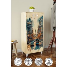 City Lights 3 Raflı Çok Amaçlı Dolap Mutfak Salon Banyo Ofis Salon Dolabı