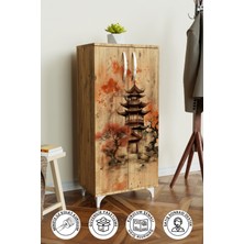 Yellow Crane Tower 3 Raflı Çok Amaçlı Dolap Mutfak Salon Banyo Ofis Salon Dolabı