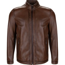 Tamer Tanca Erkek Hakiki Deri Kestane Deri Mont 797 2013 Erk Derı Ceket Y25 Antık Derı