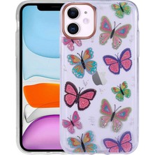 Sickossi iPhone 11 Kılıf Desenli Simli Sert Scks Inka Kapak-No5