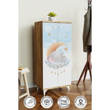 Minik Rüyacı 3 Raflı Çocuk Odası Dolabı Çok Amaçlı Baskılı Oyuncak Dolabı