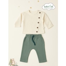 Babymet %100 Pamuk Müslin Erkek Bebek Takımı – Alt Üst 2’li Takım Doğal & Nefes Alabilir & Yumuşak