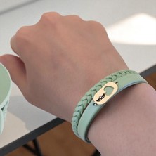 Altın Plakalı 14 Ayar Bal Maske Temalı Doğal Siyah Derili Kalp Figürlü Hediye BILEKLIK-557SEMBOL