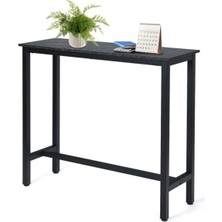 Hitit Dekorasyon Nin Siyah Metal Ahşap Dresuar Konsol Siyah Mermer Desenli