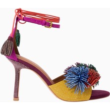 Kurt Geıger Kurt Geiger Pom Pom 70 Ankle Tie Sandals, Süet Detaylı Zarif Bağcıklı Topuklu Ayakkabı
