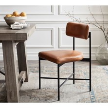 Hitit Dekorasyon Mais Siyah Metal Sandalye Deri