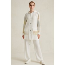 2051 Yakası Kapşonlu Önü Düğmeli Önü Cep Detaylı ve Kapişonu Fileli Pantolonun Beli Lastikli Ikili Takım #05-25#