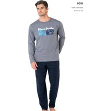 Pierre Cardin 6096 Erkek Uzun Kollu Bisiklet Yaka Pijama Takımı-Gri