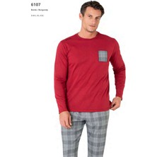 Pierre Cardin 6107 Erkek Uzun Kollu Bisiklet Yaka Pijama Takımı-Bordo