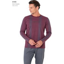 Pierre Cardin 6105 Erkek Uzun Kollu Bisiklet Yaka Pijama Takımı-Bordo