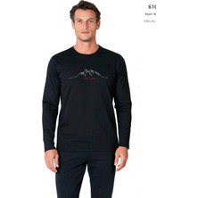 Pierre Cardin 6101 Erkek Uzun Kollu Bisiklet Yaka Pijama Takımı-Siyah